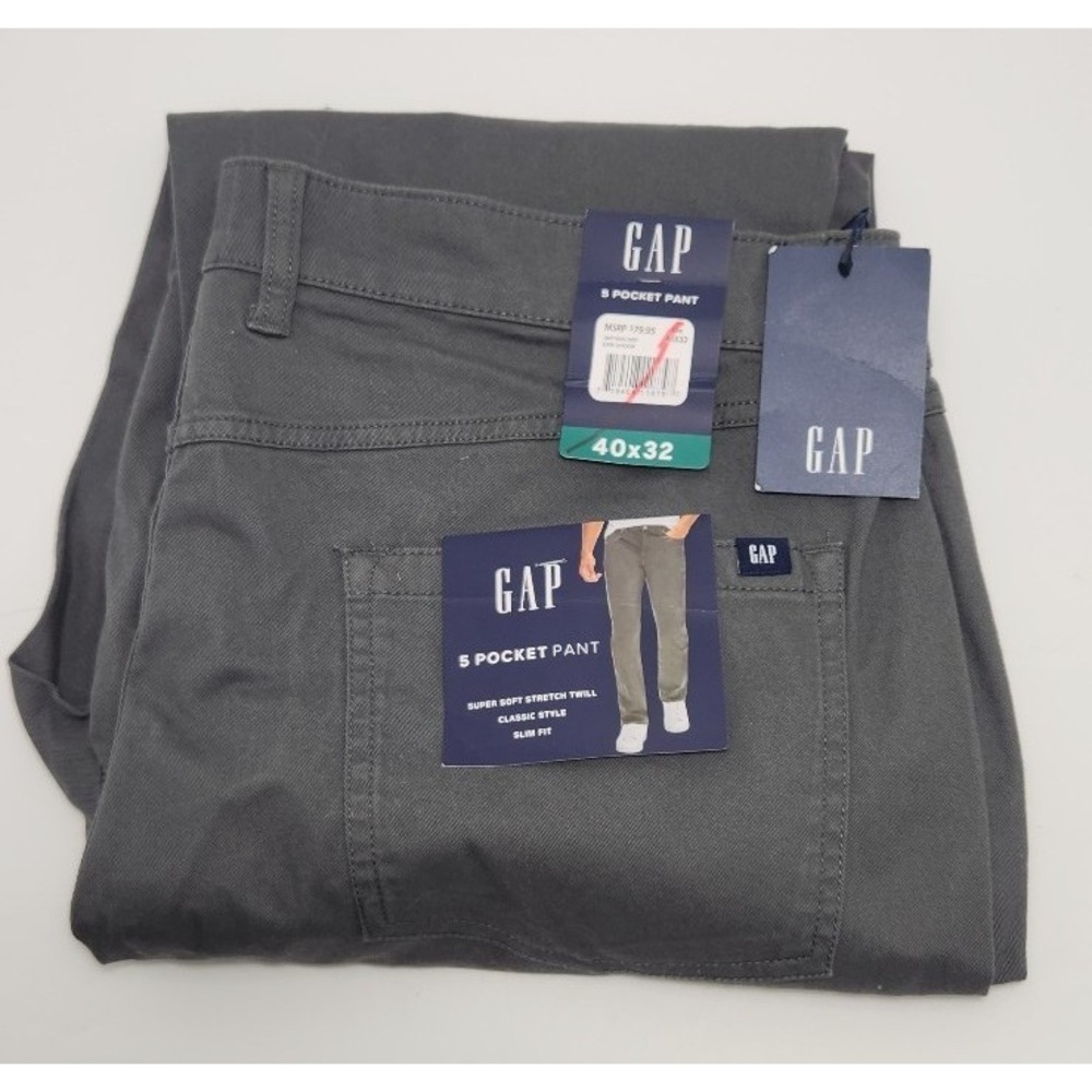 GAP 5 Pocket Pants Super‎ Soft Stretch Twill Classic Slim Fit 40x32